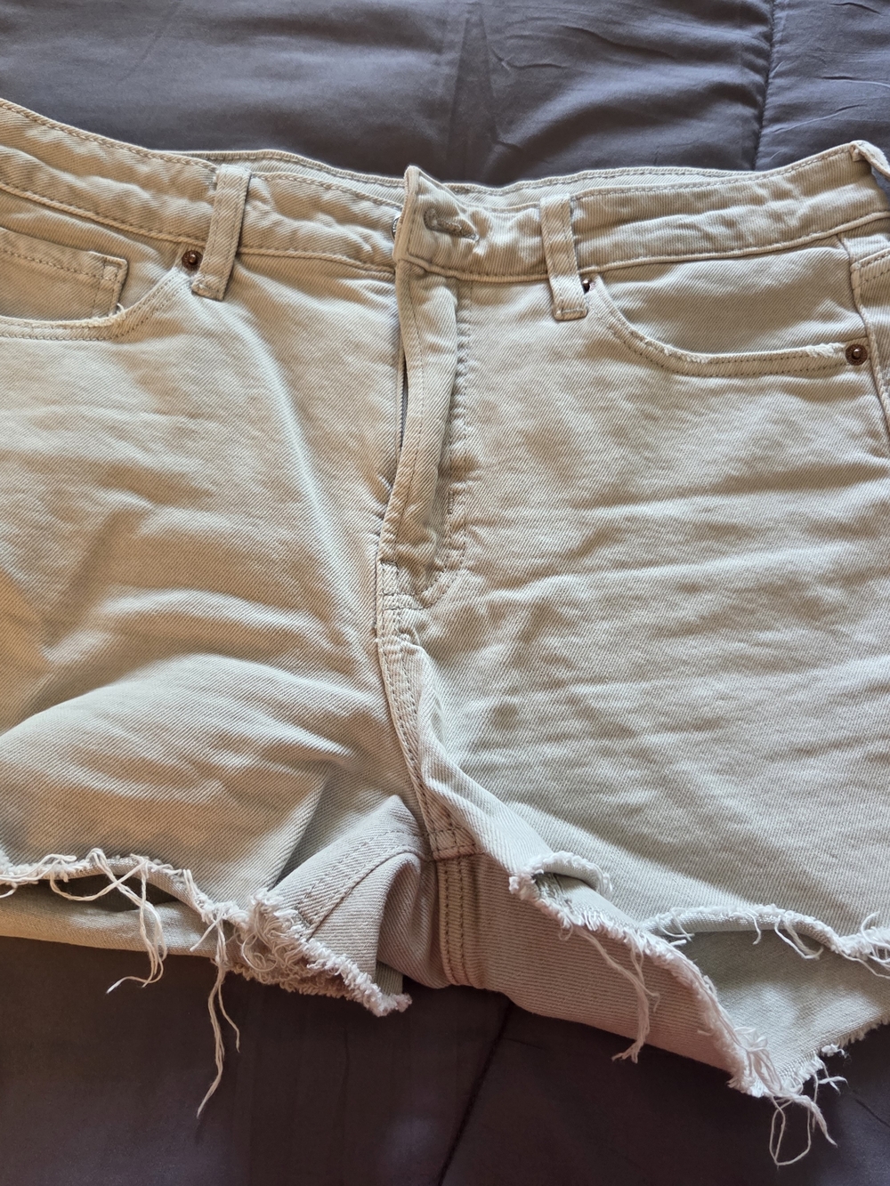 Old Navy High Rise O.G. Straight Beige Jean Shorts